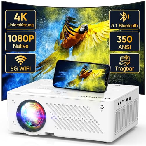 4K Unterstützt Beamer, Native 1080P 5G WiFi...