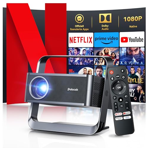 Polocsh Beamer 4K Unterstützt 600 ANSI 1080P...