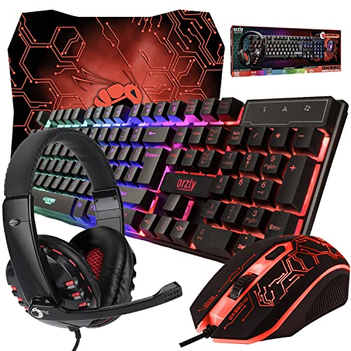 Orzly Tastatur Maus Set Gaming RX250 4 in 1...