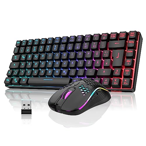 RedThunder K84 Kabelloses Gaming Tastatur und...