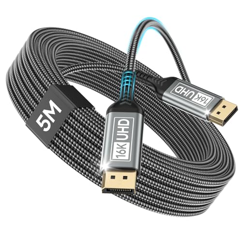 Nersligek DisplayPort Kabel 2.1 5M-DP Kabel...