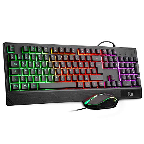 Rii Gaming Tastatur und Maus Set, Maus und...