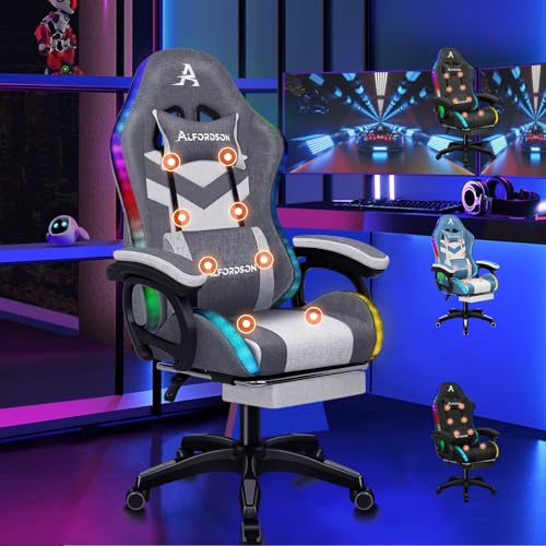 ALFORDSON Gaming Stuhl mit 8-Punkt Massage 12...