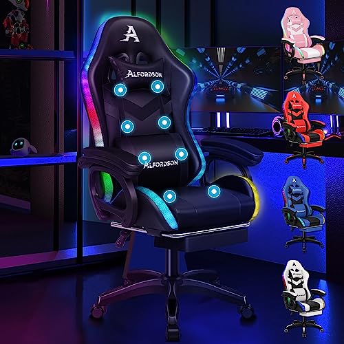 ALFORDSON Gaming Stuhl mit 8-Punkt Massage 12...