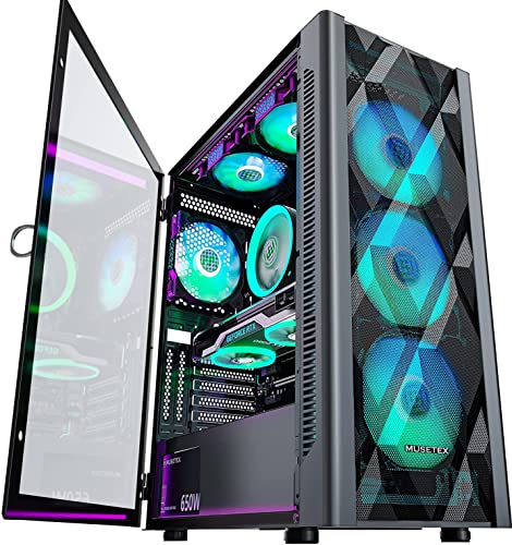 MUSETEX ATX PC Gehäuse Pre-Install 6 PWM...