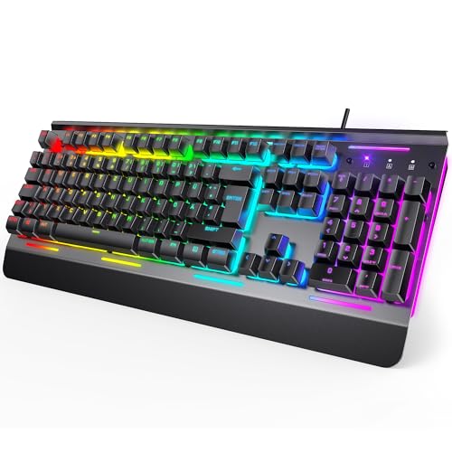 TECKNET RGB-Gaming-Tastatur für PC, Membran...