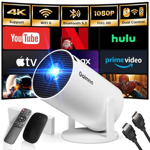 Mini Beamer, 4K FHD 1080P 180°Dreh Tragbarer...