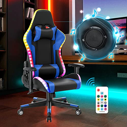 Gaming Stuhl mit RGB LED-Leuchten und...