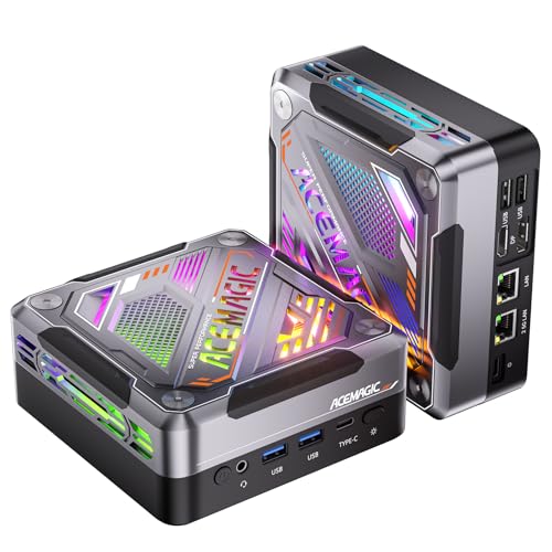 ACEMAGIC Cyberpunk RGB AI Mini PC Gaming AMD...