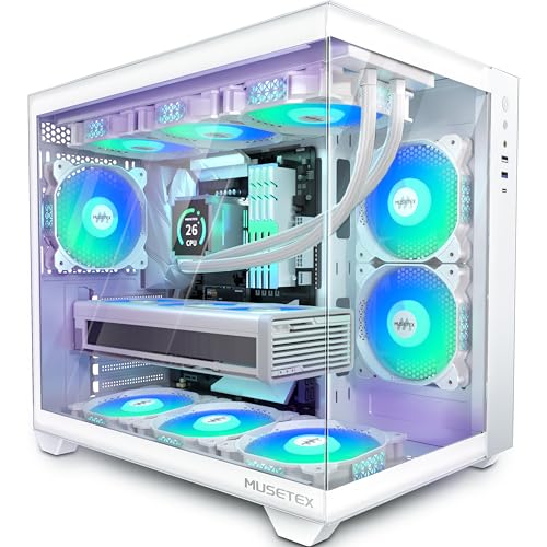 MUSETEX PC Gehäuse ATX,6 PWM ARGB Lüfter...