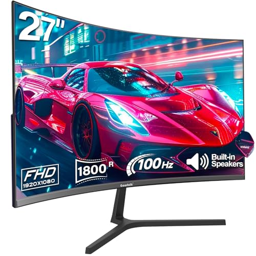 Gawfolk Curved Monitor 27 Zoll 100Hz mit...