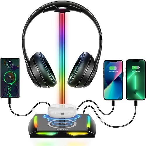 New bee RGB Kopfhörer Ständer mit Wireless...