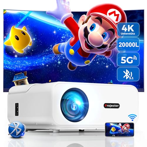 Beamer, 20000 Lumen Full HD 1080P Beamer 4K...