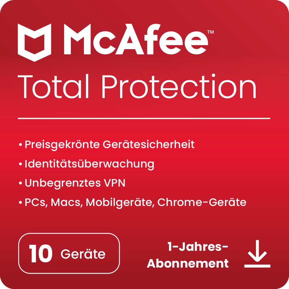 McAfee Total Protection 2024 | 10 Geräte |...